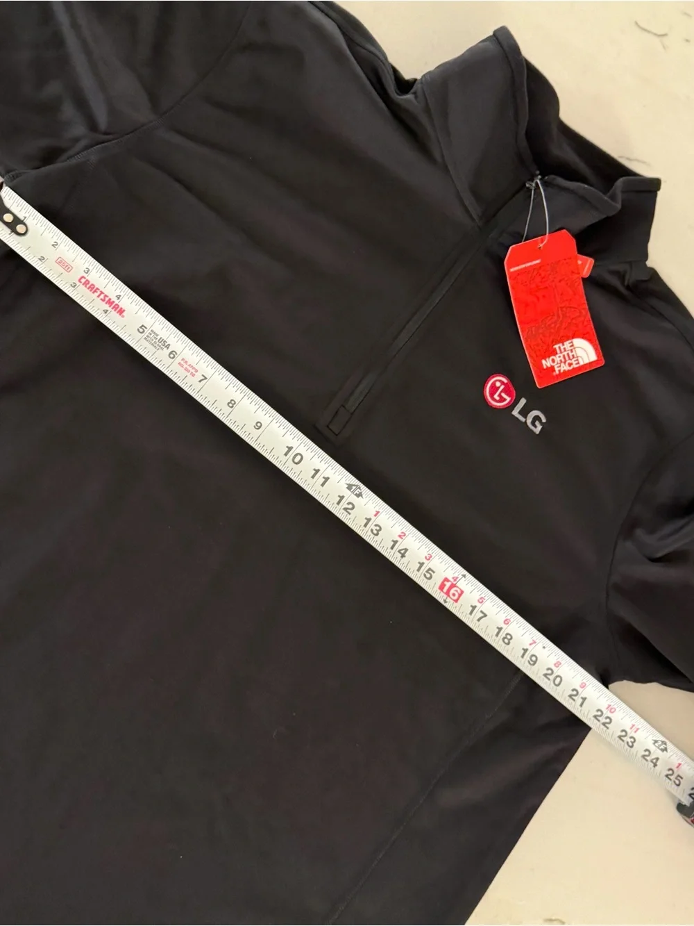 The North Face Pullover Mens Sz L Tech Fleece 1/4 Quarter Zip NWT Black LG